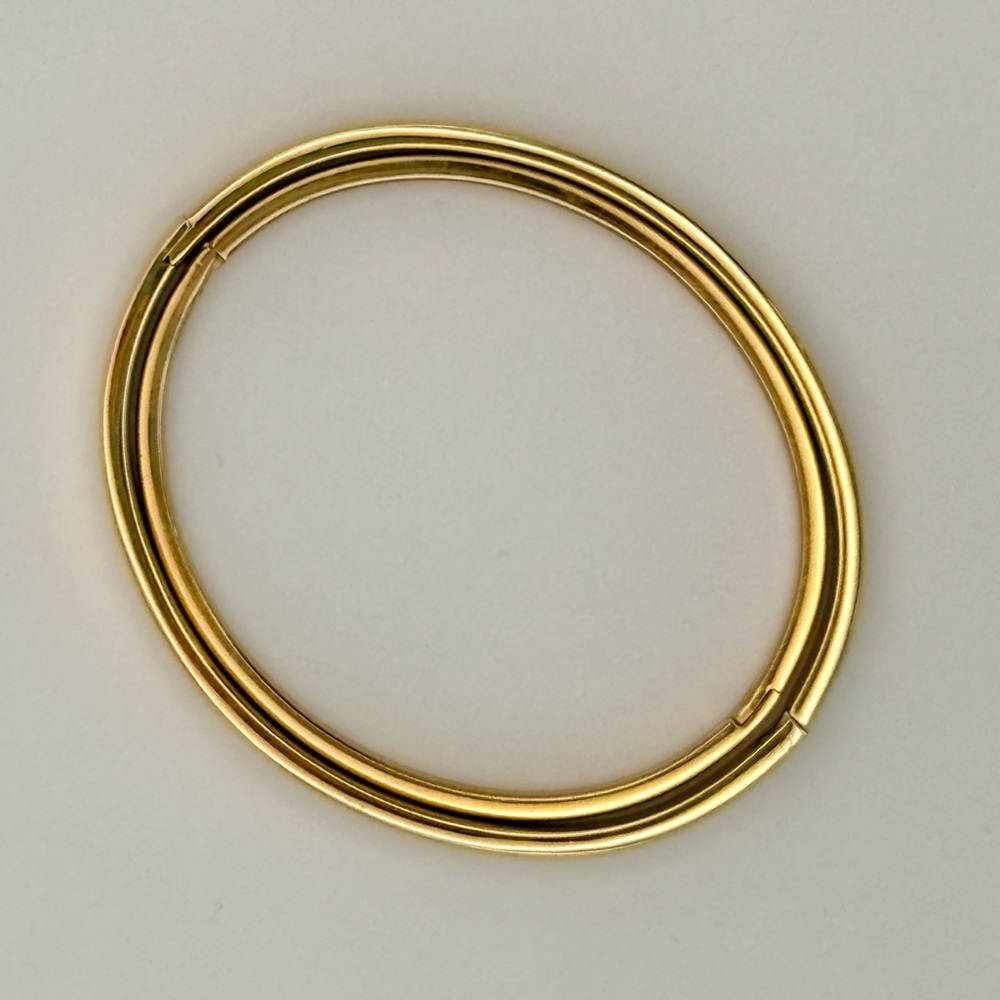 Hinged Gold Bangle Set - 2 Bracelets - image 2
